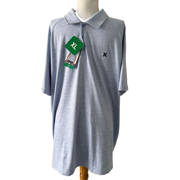 Men’s HURLEY  Short Sleeves Plolo Shirt Blue XL Polyester  Elastana Regular Fit - Picture 9 of 9